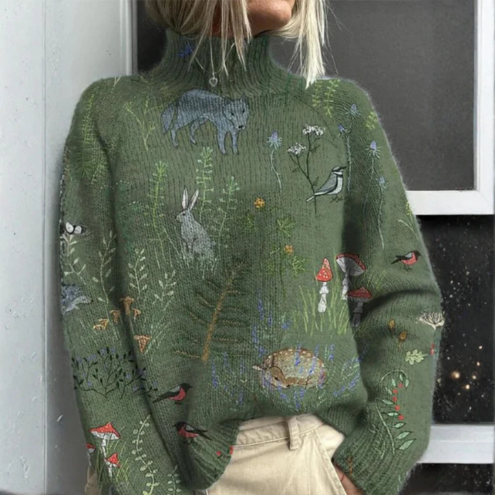ZARA | WARM FLORAL TURTLENECK