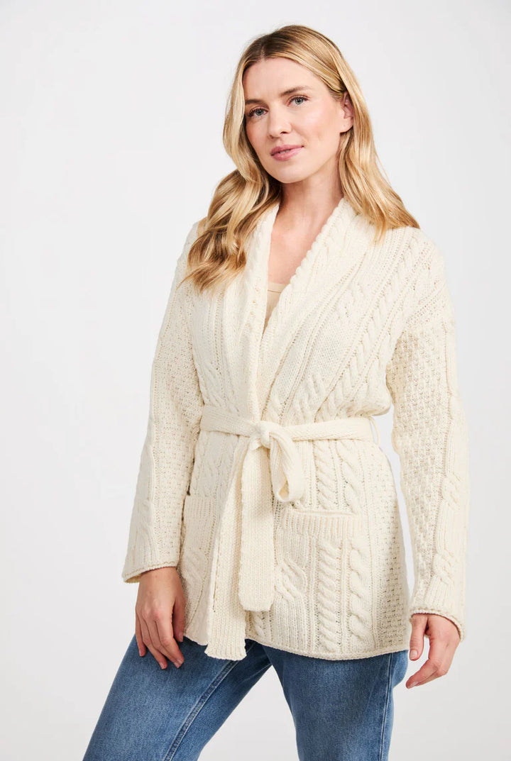 GLENHAVEN | SHAWL ARAN NECK CARDIGAN
