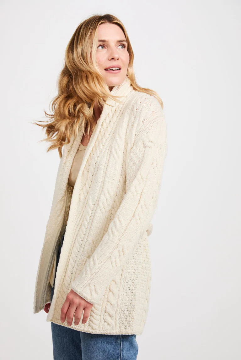 GLENHAVEN | SHAWL ARAN NECK CARDIGAN