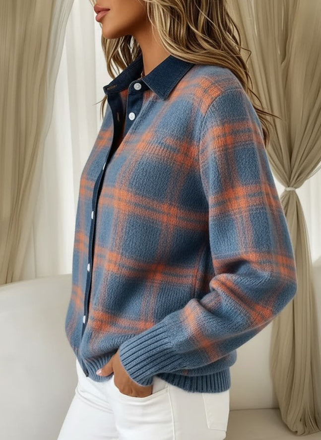 ZAFIRA | COZY CHECK KNIT CARDIGAN