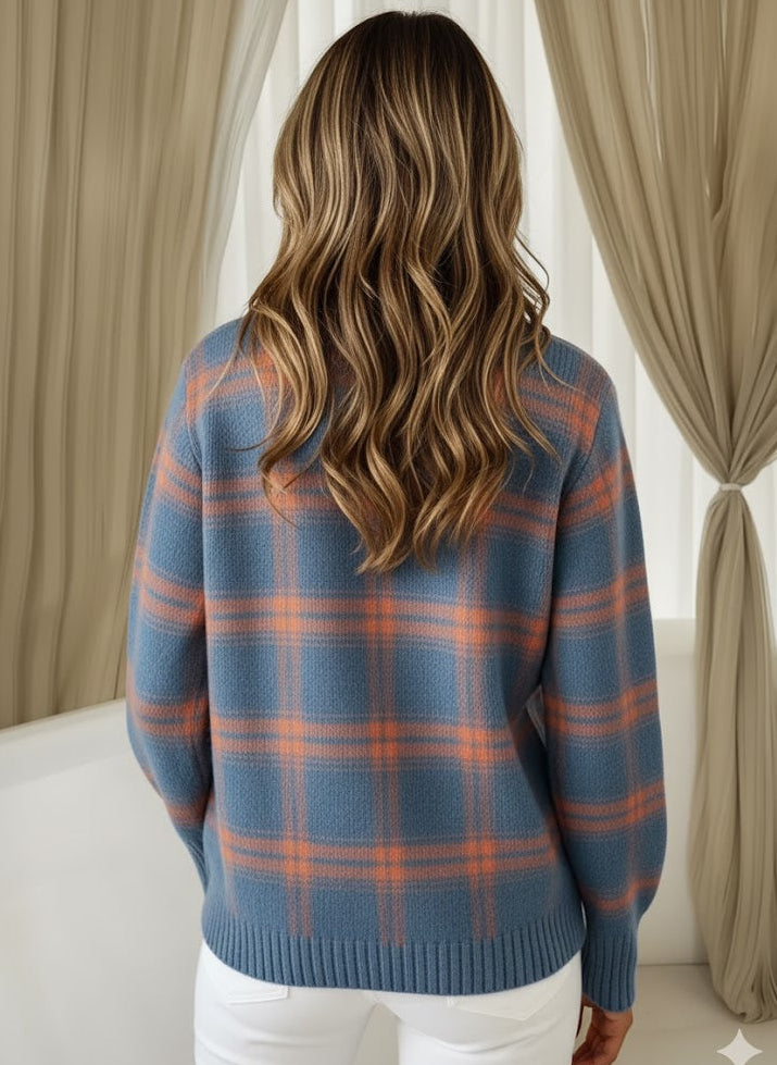 ZAFIRA | COZY CHECK KNIT CARDIGAN